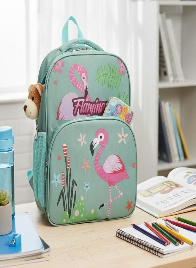 Stylbase Cartoon Printed School Bag for Boys and Girls | Waterproof Backpack Bag for Travelling Sports | Kids Bag Ideal for 1st to 3rd Class | School Bags for 5 7 Years (Flamingo) - Image 3
